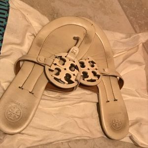 Ivory Tory Burch Miller Sandals Size 8
